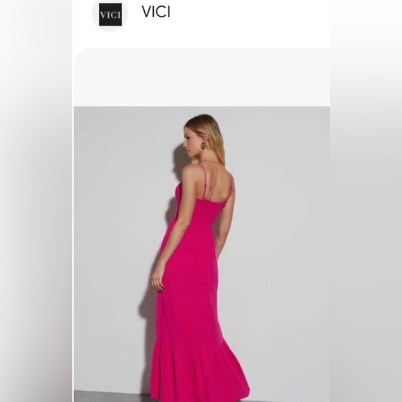 Vici limoncello spritz pink maxi dress NEW size medium Re $80+w/t - Picture 7 of 14